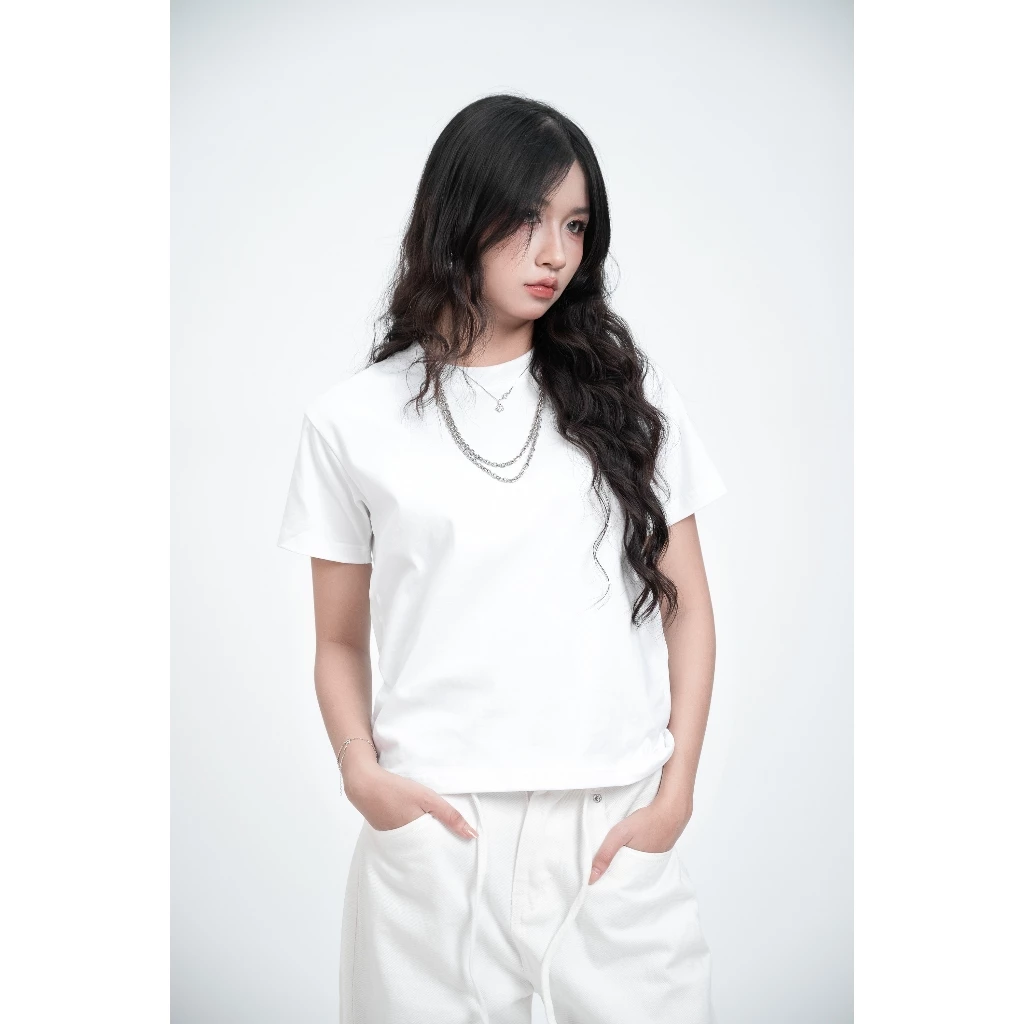 Áo Thun BABYTEE 4LUCKY 6500 Trơn Cotton Co Giãn Thoáng Mát Unisex Nam Nữ Cổ Tròn Tay Ngắn Basic
