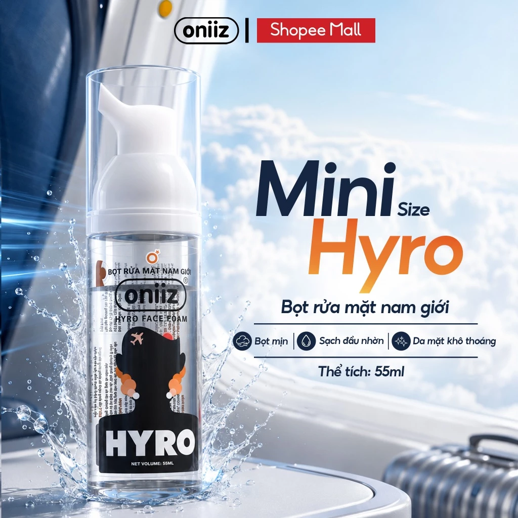 Bọt Rửa Mặt Oniiz Hyro Face Foam 55ml Minisize - Bọt Rửa Mặt Sạch Sâu, Dịu Nhẹ, Nhỏ Gọn, Tiện Lợi Du Lịch