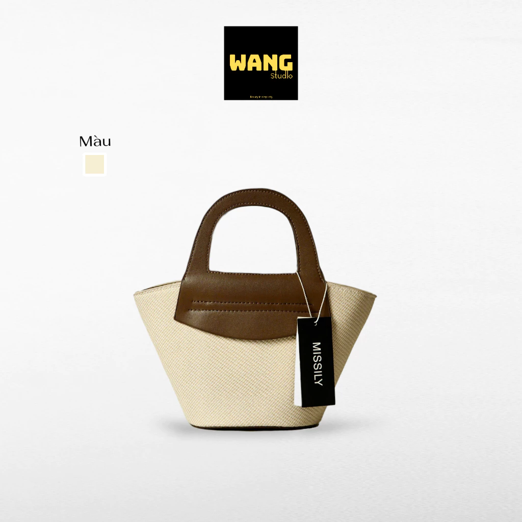 Túi xách nữ, túi canvas quai da thanh lịch xách tay đeo chéo (ms200)