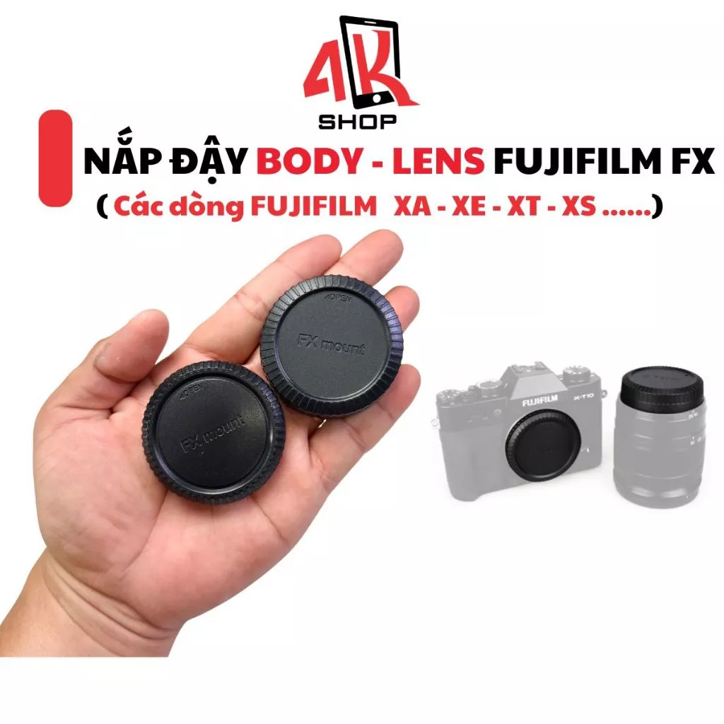 Nắp đậy đuôi lens + nắp đây body máy ảnh Fuijflim Miroless FX-mount
