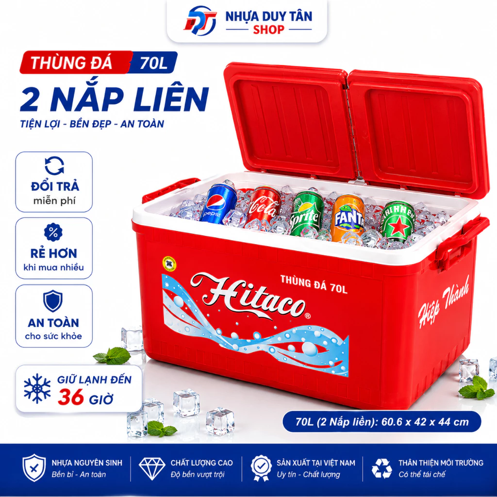 Thùng Đá Giữ Nhiệt Hiệp Thành 35L-200L - Thùng Đựng Đá Lạnh Cắm Trại Dã Ngoại