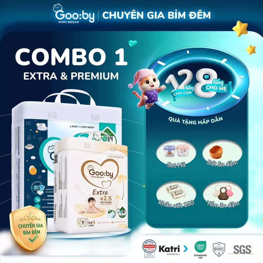 👶 [CÓ QUÀ] Tã Bỉm Gooby Extra, Gooby Premium Đêm, Ngày Cho Bé, Chính hãng, Size NB, S, M, L, XL, XXL