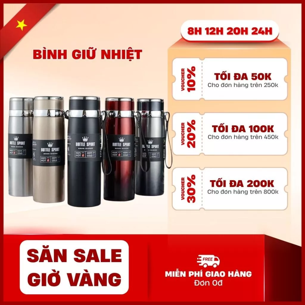 Bình giữ nhiệt 1000ml cao cấp có nắp lọc trà - Bình đựng nước giữ nhiệt lớn tiện lợi lõi inox 304 không gỉ, giữ nước tốt