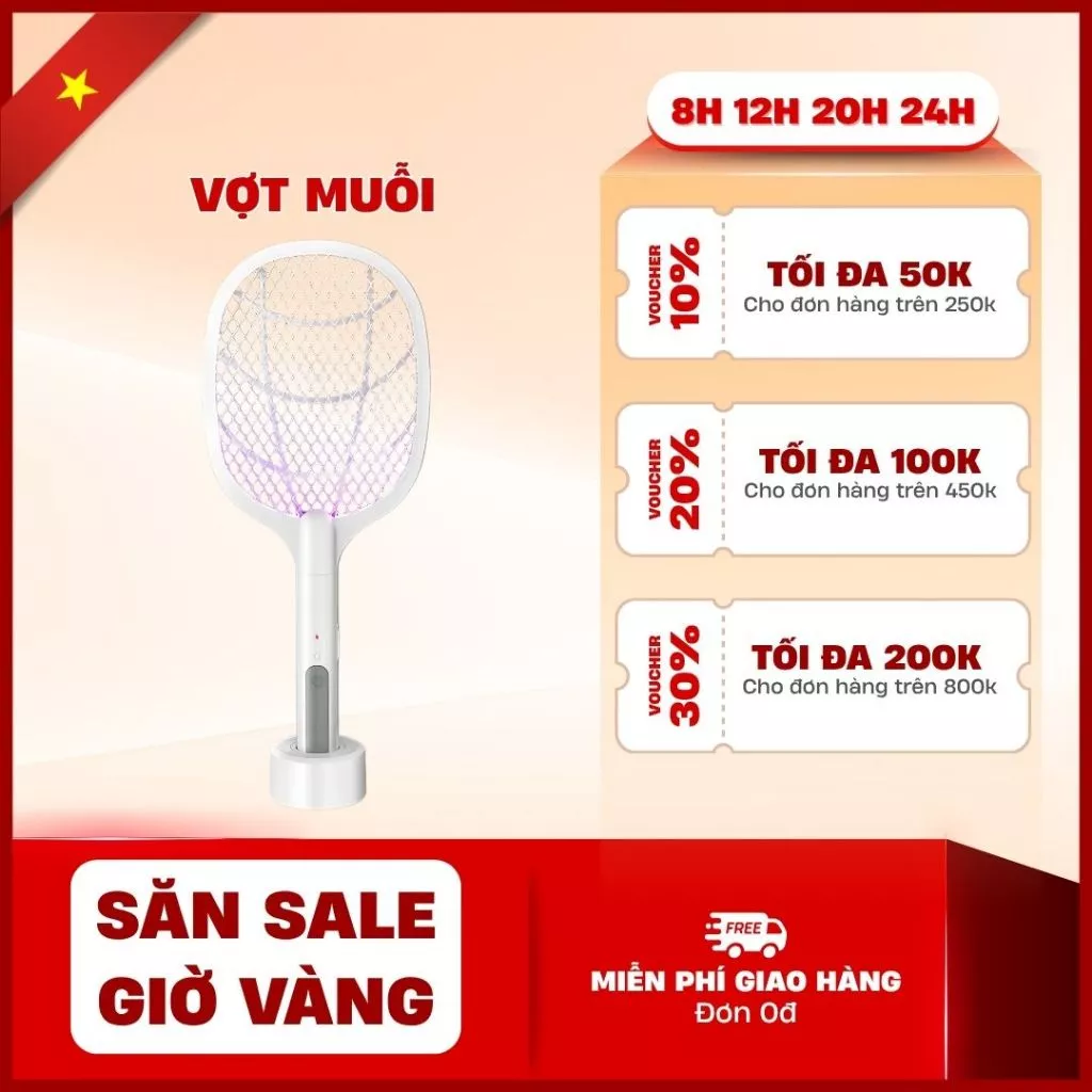 Vợt muỗi thông minh tự động kiêm đèn bắt muỗi NP-A223 sạc tích điện, vợt bắt muỗi thông minh cao cấp để bàn Hot New New