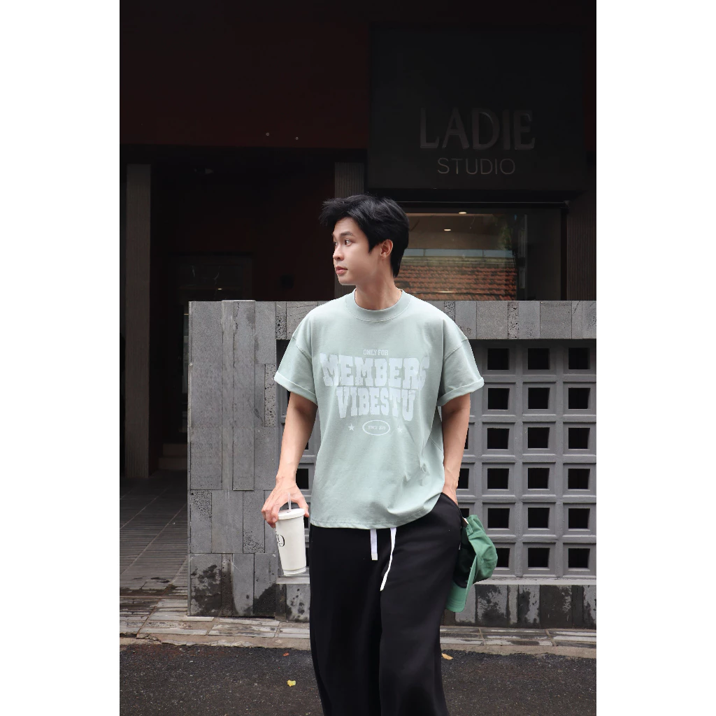 Áo Thun Local Brand VIBESTU "Only Members" Áo Thun Boxy Form Rộng Unisex 250Gsm  Cotton
