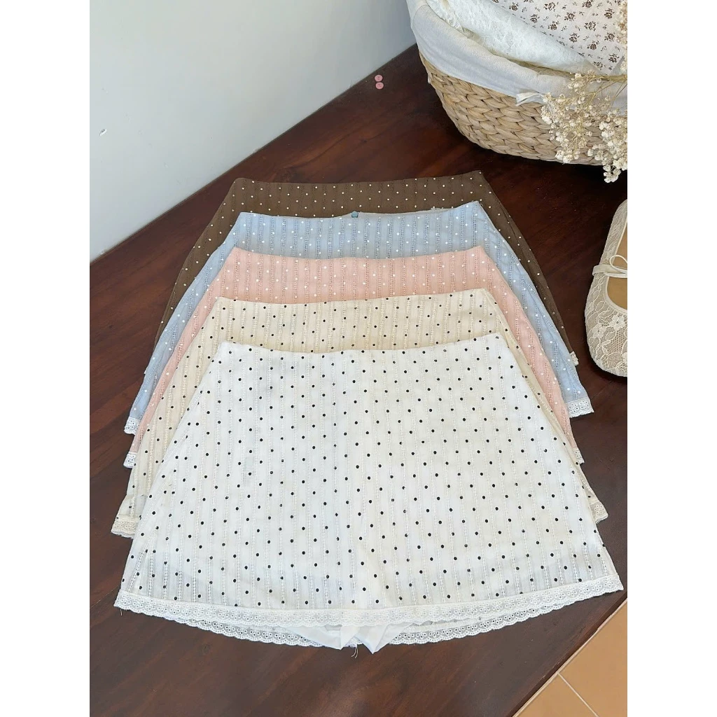 Chân Váy Ngắn Bi Phối Ren [Một Mẩu House]
