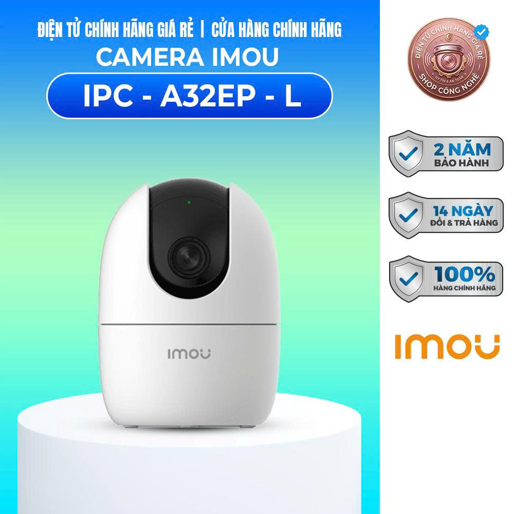 Camera IMOU A32EP - Wifi Không Dây - Xoay 360 độ - Đàm Thoại 2 Chiều - Theo…
