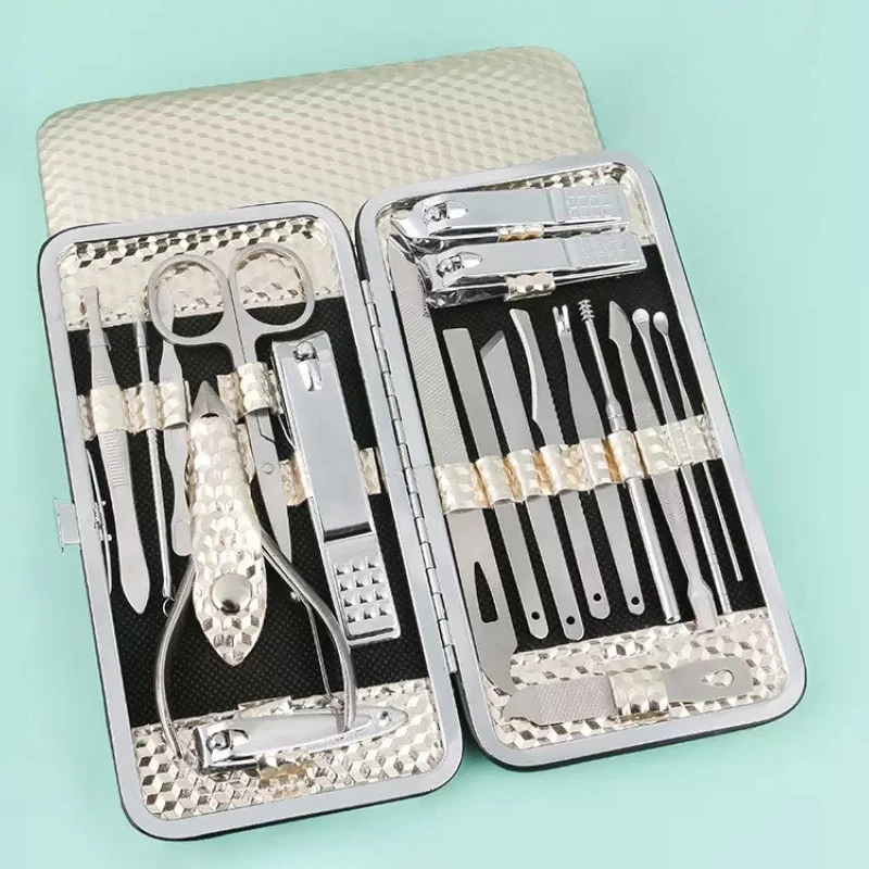 Bộ cắt móng tay 19 món bằng thép cao cấp, Bộ dụng cụ làm móng, bộ bấm móng tay cá nhân, tiện lợi