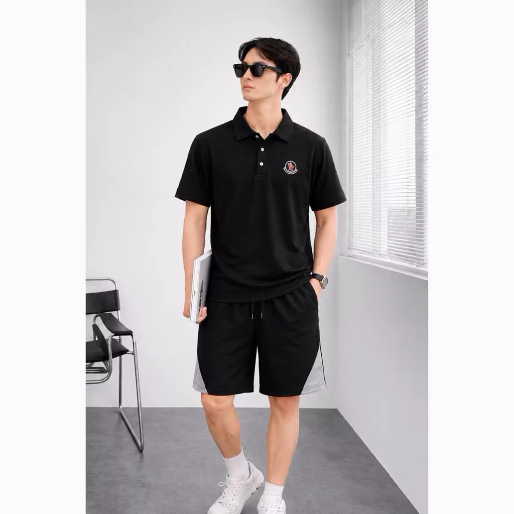 Bộ Hè Nam Cổ Bẻ Cá Sấu Thể Thao Dành Cho Nam , Co Dãn Thoáng Mát Mùa Hè