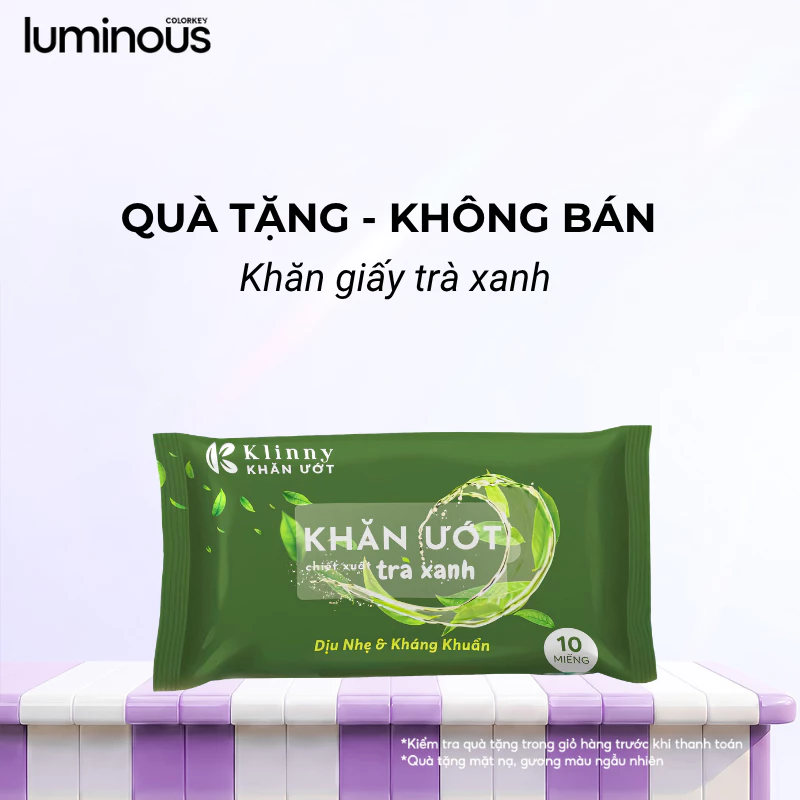 [ Quà tặng không bán] 1 Bịch 10 Miếng Khăn Ướt Trà Xanh