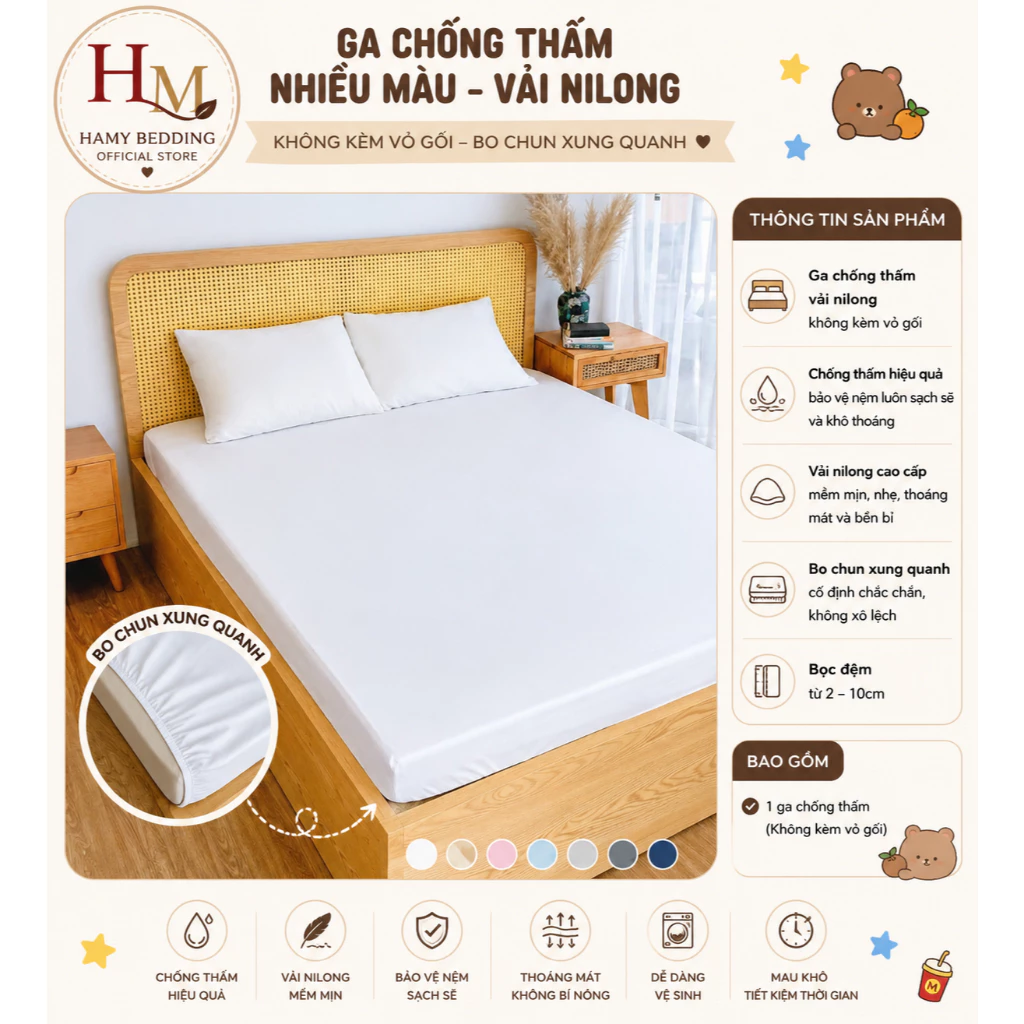 Ga chống thấm màu bọc đệm dày 15-20-30cm , nhiều kích thước , được chọn màu hamybedding