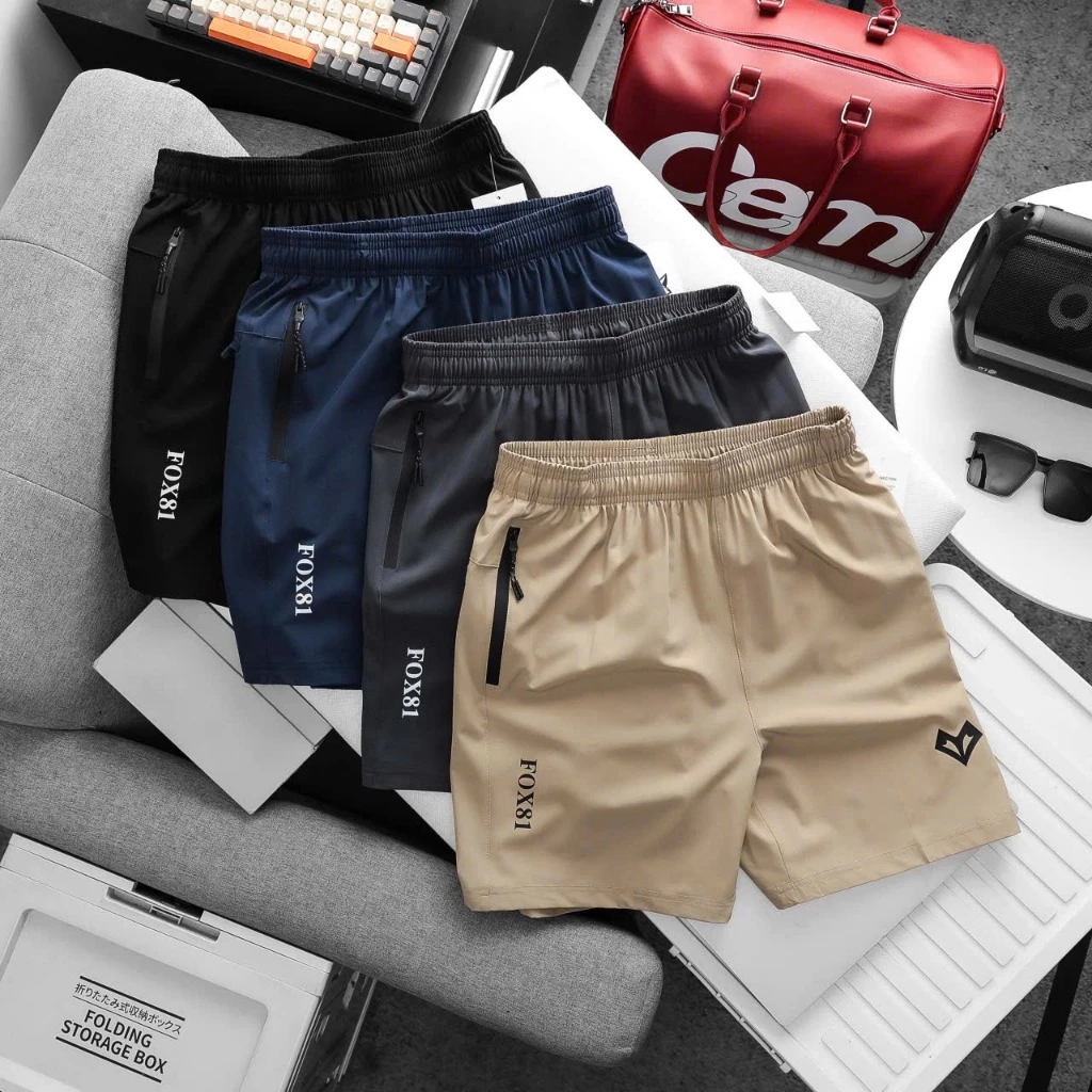 Quần short fox nam, quần short thể thao vải xi giãn dày dặn co giãn tốt