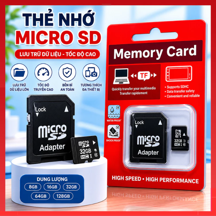Thẻ Nhớ Micro SD TF 16GB 32GB 64GB 128GB Micro SDHC 80MB / s TF Chất Lượng Cao