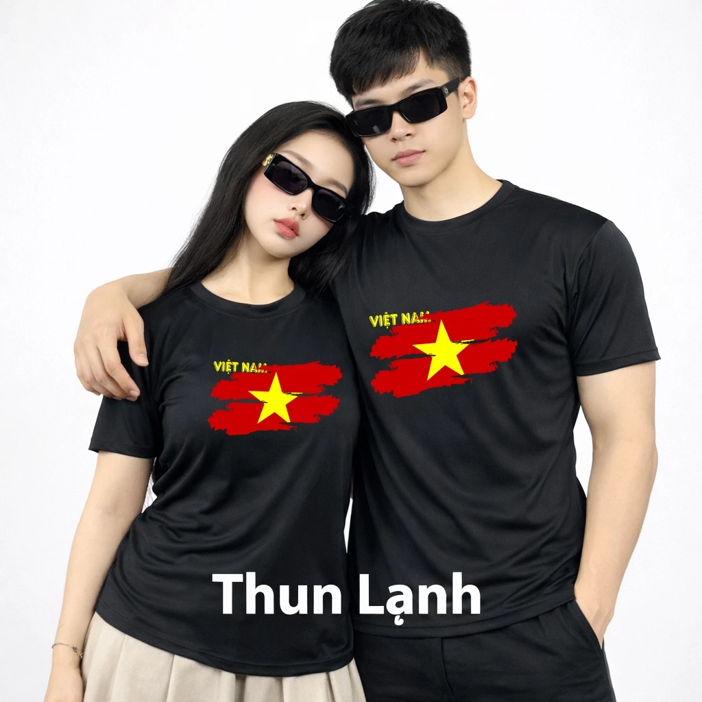 Áo Thun Cờ Đỏ Sao Vàng Việt Nam ANDROMEDA Màu Đen Thun Lạnh Ngắn Tay Cổ Tròn Hot Treand