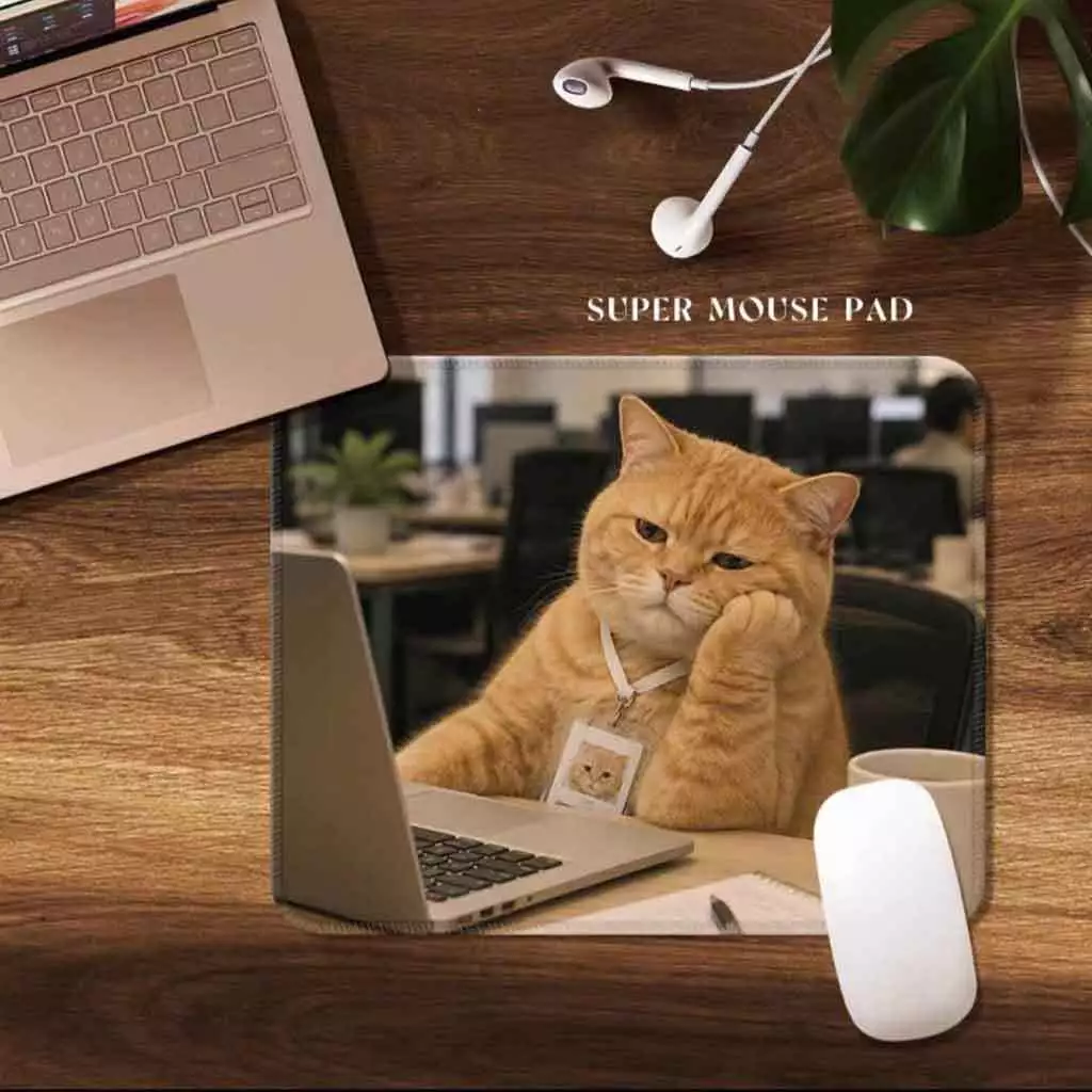 Lót Chuột Cỡ Lớn Hình Mèo Công Sở Hài Hước - Miếng Lót Chuột Mousepad Dày Dặn Decor Bàn Làm Việc Văn Phòng