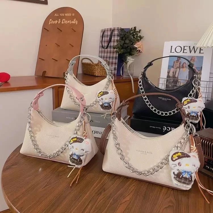 Túi xách nữ đeo chéo đeo vai basic trẻ trung túi công sở da sần kèm charm mèo xinh BABUMAP _ TDC169