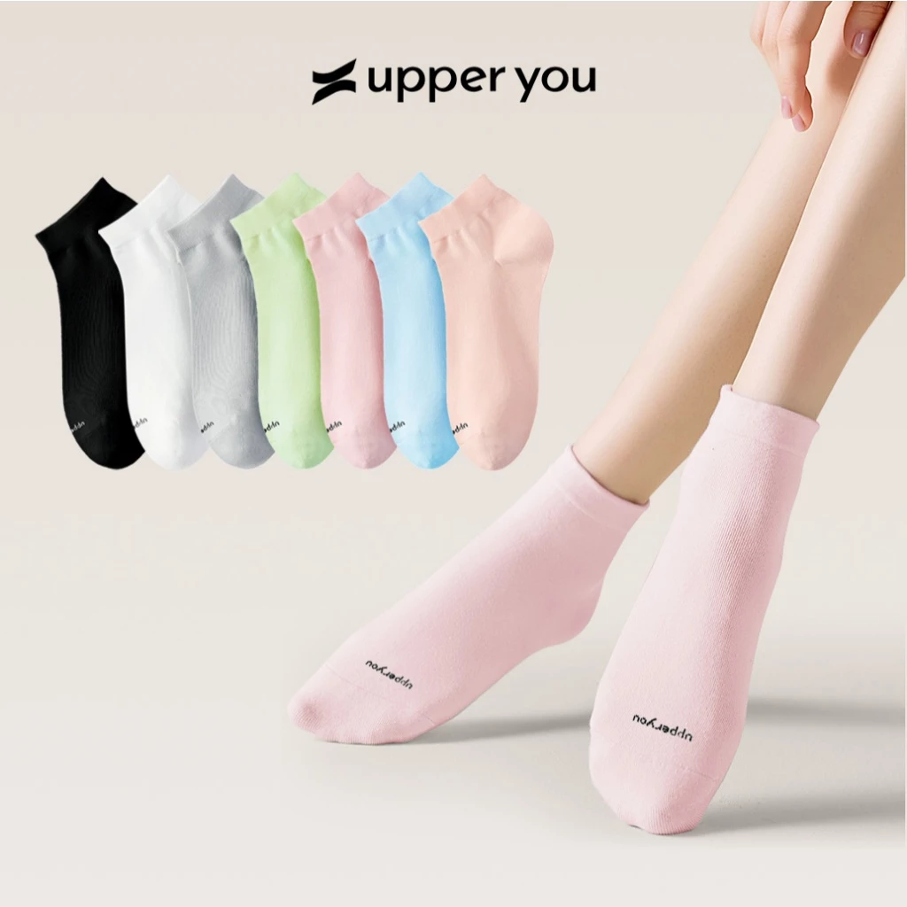 [TẶNG QUÀ ĐƠN 169K] Tất Vớ Cotton Úc Nữ UPPER YOU Cổ Trung Cao Cấp Signature Mềm Mại Êm Ái Thoáng Khí Khử Mùi-SNF3001