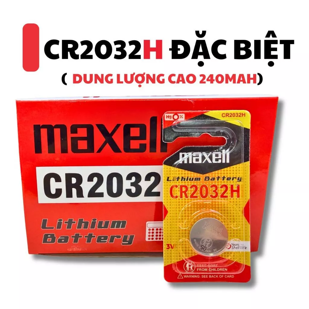 Pin CR2032H Maxell Phiên Bản Đặt Biệt Dung Lượng Cao 240mAh Sử Dụng Lâu Pin Lithium Cao Cấp