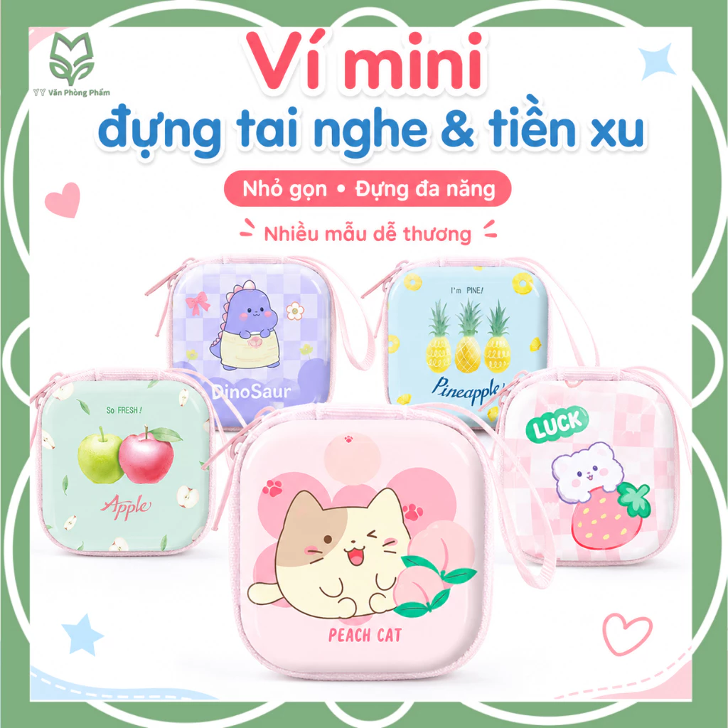 Túi Mini Đựng Tai Nghe Dễ Thương, Hộp Nhỏ Đựng Vật Dụng Cá Nhân Tiện Lợi