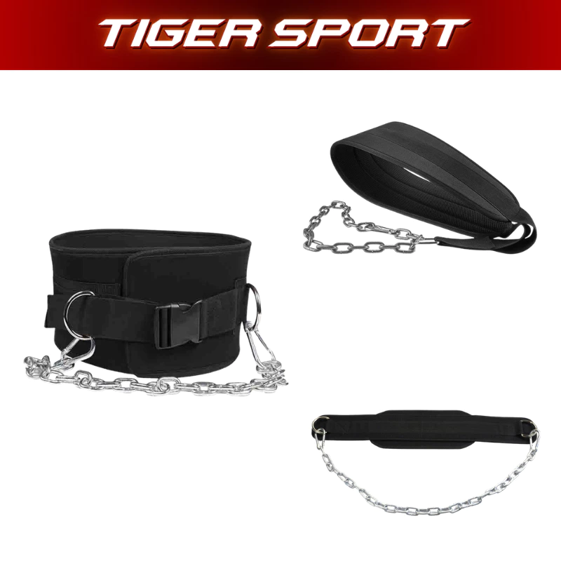 Đai Lưng Có Xích Treo Tạ Dip Belt, Móc Xích tạ Dùng Tập Xà Đơn , Xà Kép , Squat Tại Nhà, Phòng Gym