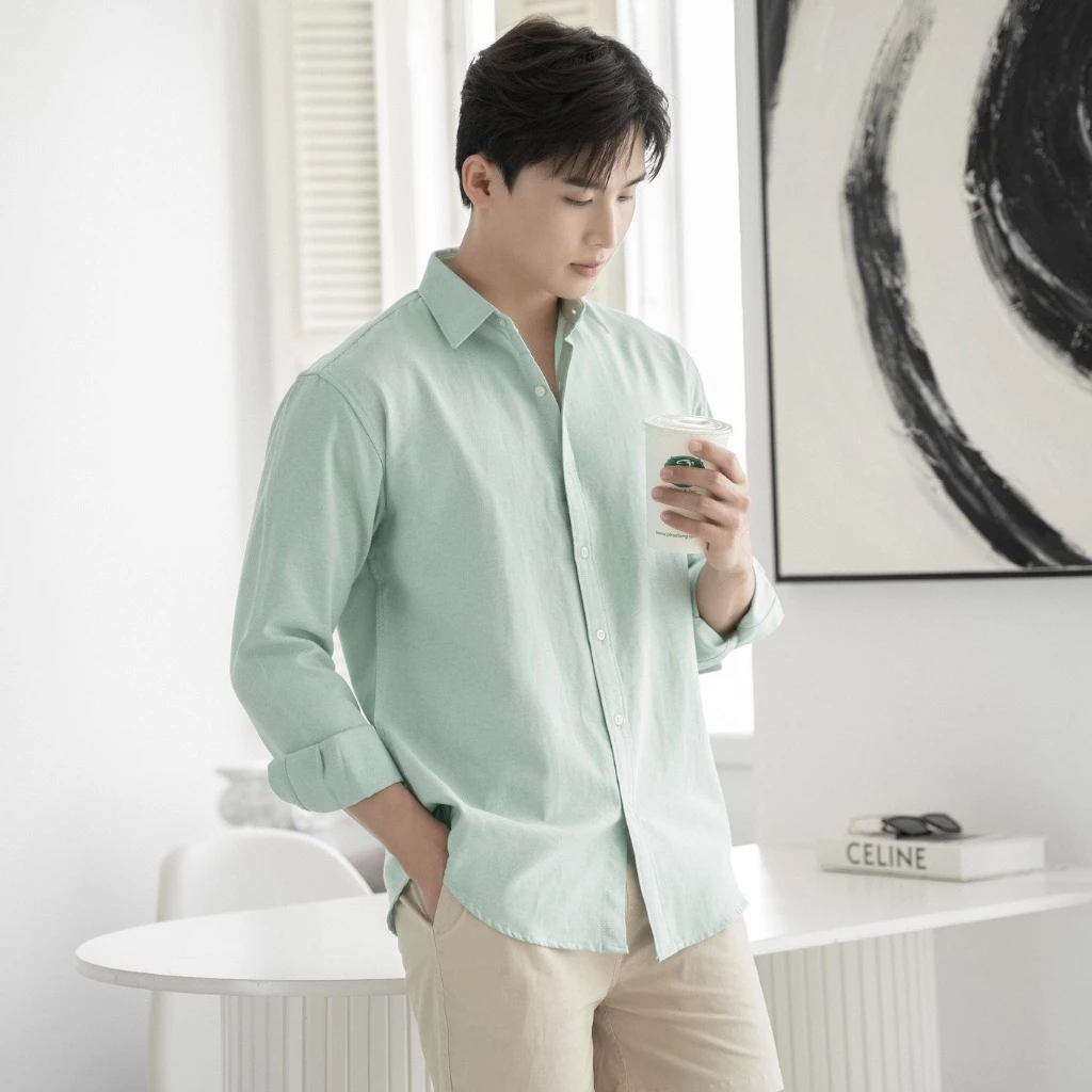 Áo Sơ Mi Nam Tay Dài Chất Vải OXFORD Cao Cấp Dày Dặn Thấm Hút Mồ Hôi Phong Cách Lịch Lãm - LUCIINON