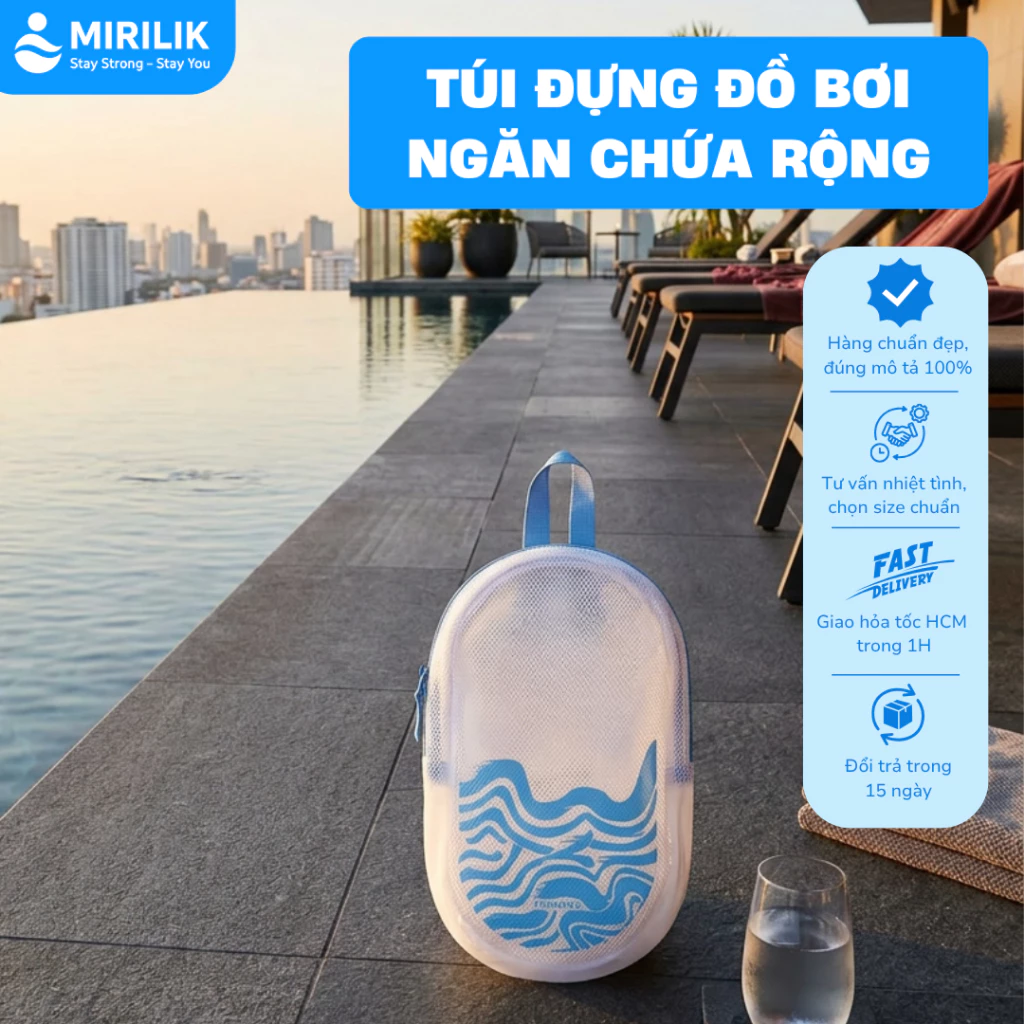 Túi đi bơi Túi đựng đồ bơi Túi chống thấm nước Túi đựng đồ ướt đi bơi loại 3L 7L MIRILIK