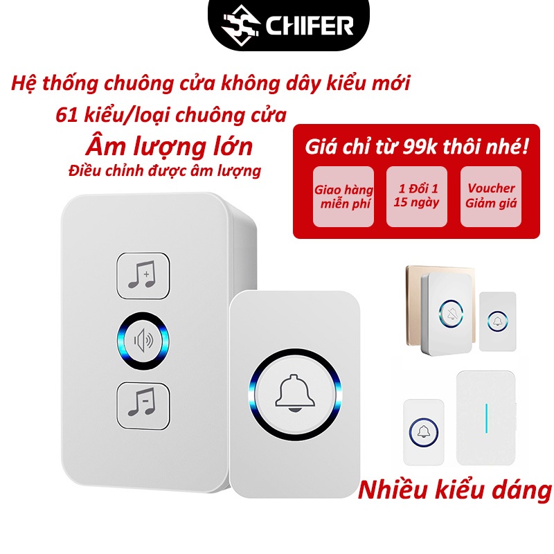 Chuông Cửa Không Dây Thông Minh Xuyên Tường Chống Nước Truyền Xa 150m Cực…