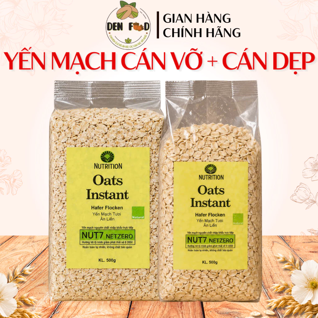Yến Mạch Nutrition Oats Instant 500g – Yến Mạch Nguyên Chất Nhập Khẩu Chile – Ăn Vặt Denfood