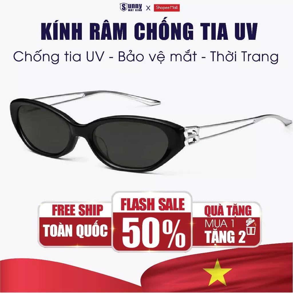 Kính Râm Mắt Mèo Chống Tia UV Thời Trang SUNNY MẮT KÍNH Phụ Kiện Thời Trang Nam Nữ Đi Chơi Đi Du Lịch
