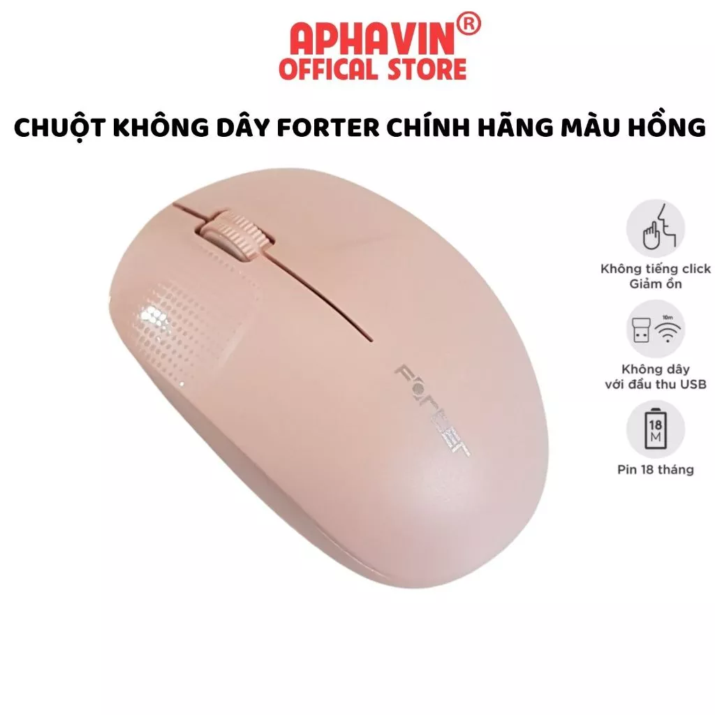 Chuột Không Dây Forter V182 - Độ Phân Giải 1600DPI, Thiết Kế Ergonomic Chống Mỏi, Pin Cực Khủng