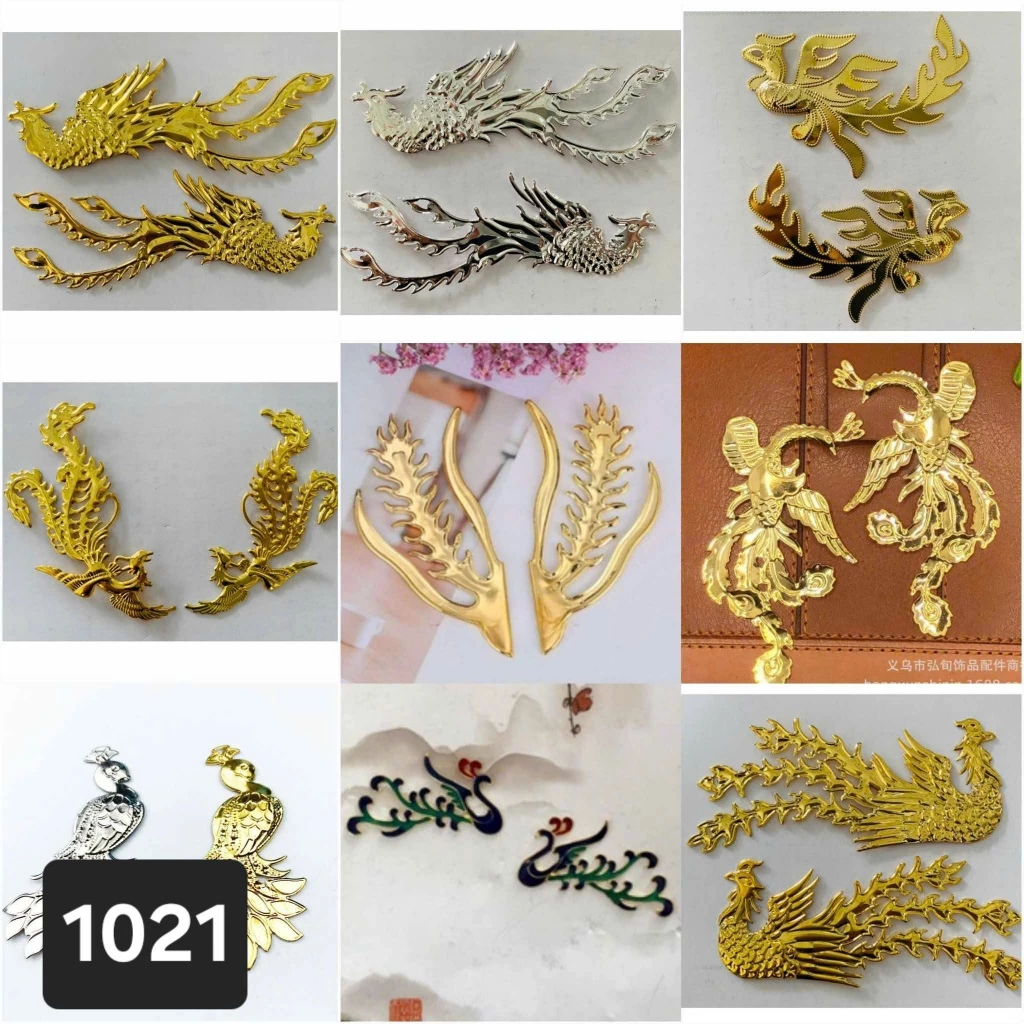 Phiến kim loại phượng hoàng nhiều mẫu, Nguyên liệu làm trang sức cổ trang, Nguyên liệu diy