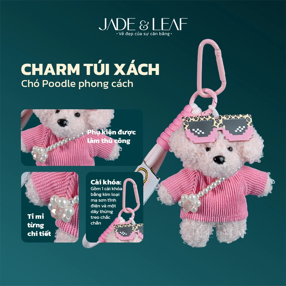 Phụ Kiện Trang Trí Túi Xách Jade&Leaf Charm Móc Khóa Lông Mềm Phong Cách Thời Trang Tạo Điểm Nhấn