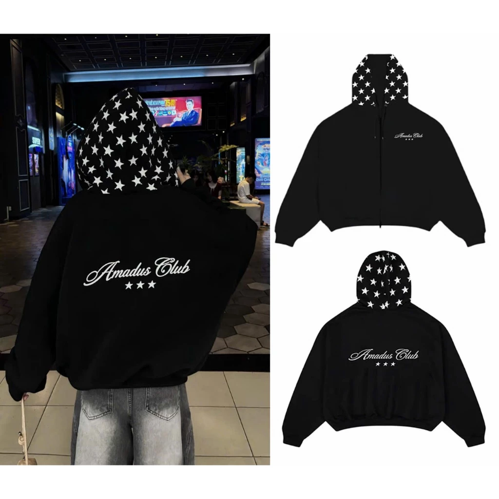 [MẪU MỚI] HOODIE ZIP BOXY Phối Nón Khoá Kéo 2 chiều nỉ bông + unisex nam nữ - H308