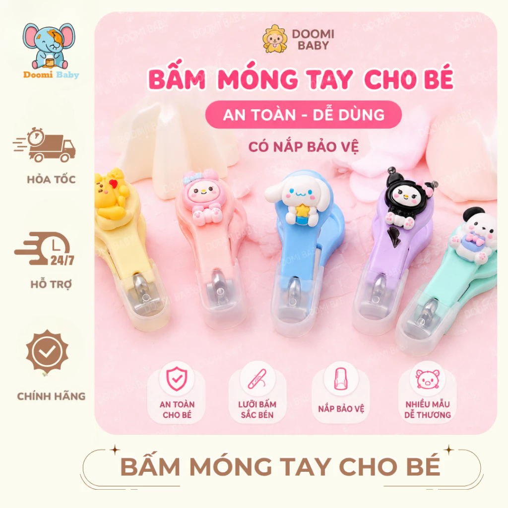 Bấm Móng Tay Cho Bé, Họa Tiết Động Vật Đáng Yêu An Toàn - HT757 - HT873 - Doomi Baby