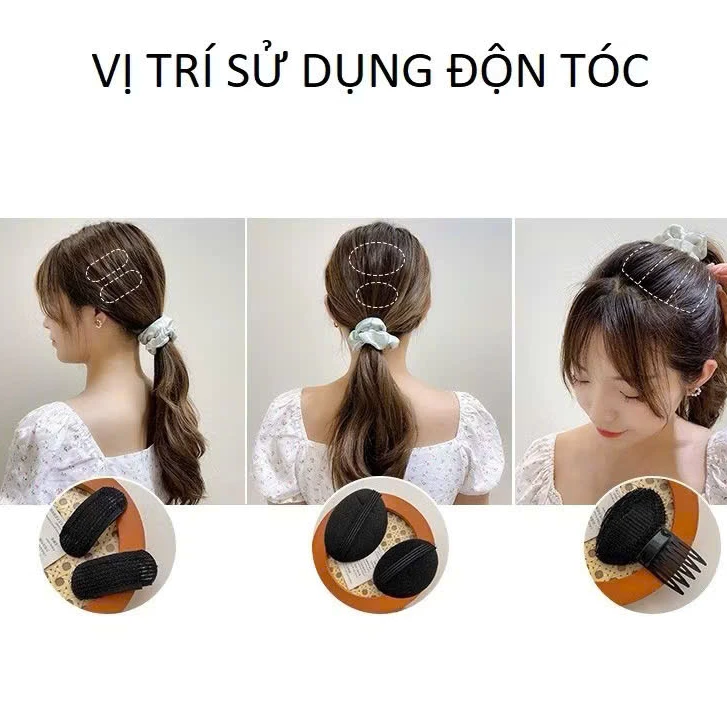 Kẹp xược phồng mái, kẹp phồng tóc, đệm làm phồng chân tóc, phụ kiện trang điểm makeup