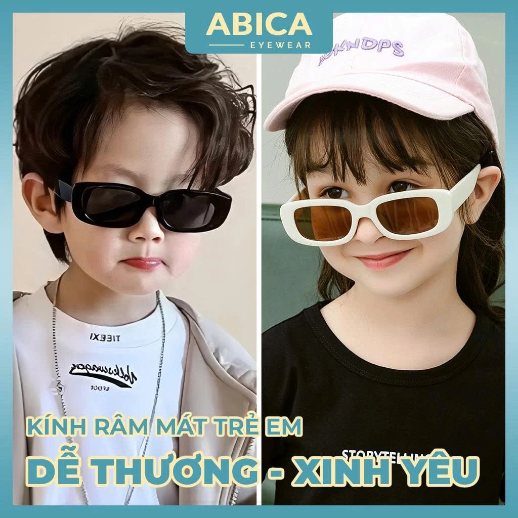 Kính râm màu kẹo thời trang trẻ em,kính râm mát Vintage chống tia cực tím vuông lớn cho bé trai và bé gái 283 [Nhóm 5]