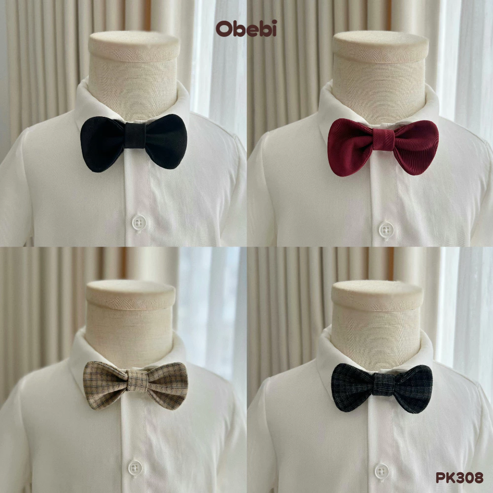 Nơ Đeo Cổ Màu Trơn Và Kẻ Có Dây Điều Chỉnh Obebi Cho Bé PK308