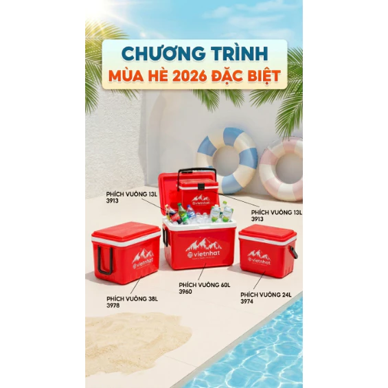 Phích đá vuông từ 13L đến 80L - "Tủ lạnh mini" cho mọi người || Thương hiệu Việt Nhật Plastic