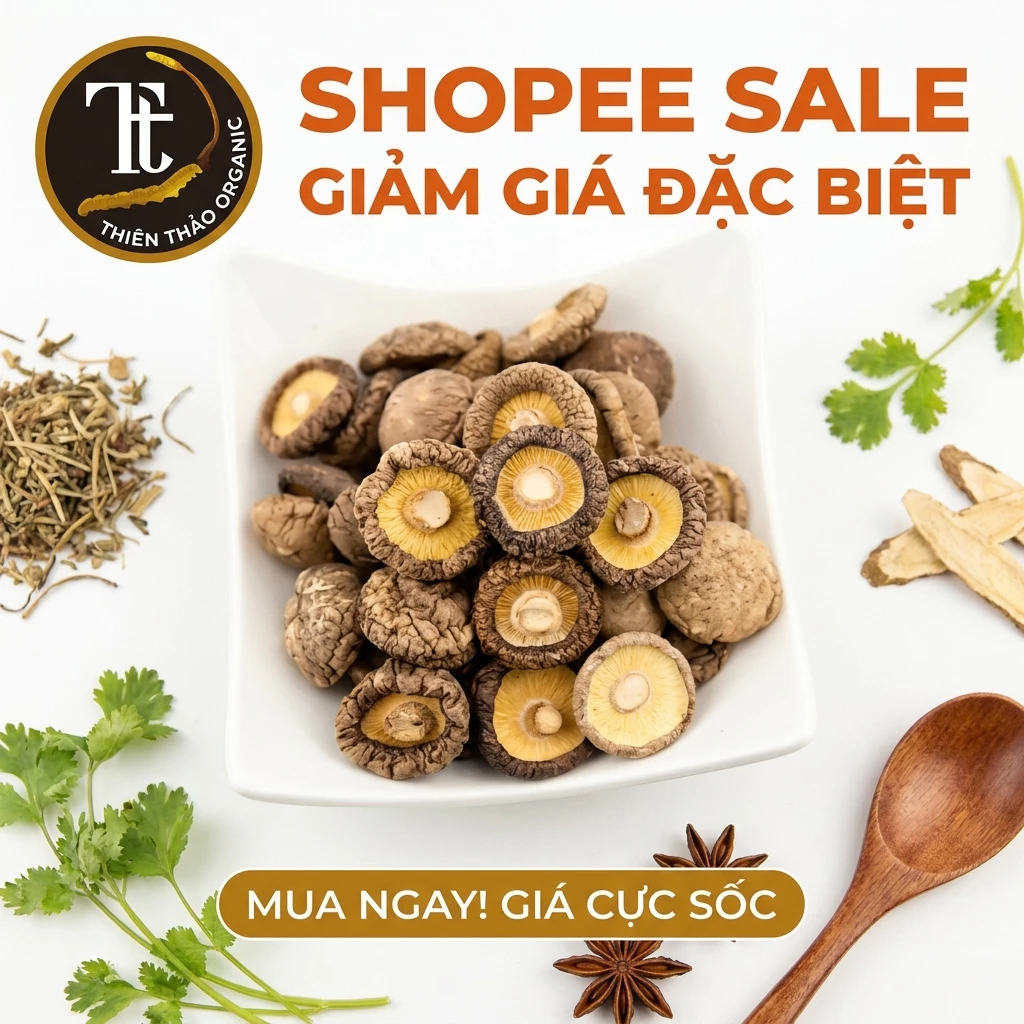 1KG Nấm Đông cô ăn chay ăn kiêng dủ dinh dưỡng giảm cân loại 1 3cm Thiên Thảo Organic