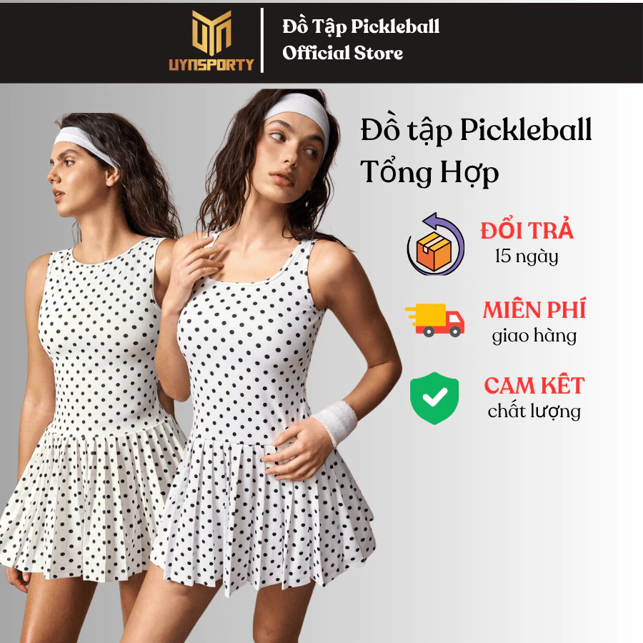 Váy Pickleball Nữ UYNSPORTY Xếp Ly Thể Thao, Váy Tập, Váy Tennis, Bộ Đồ Pickleball Nữ [2]