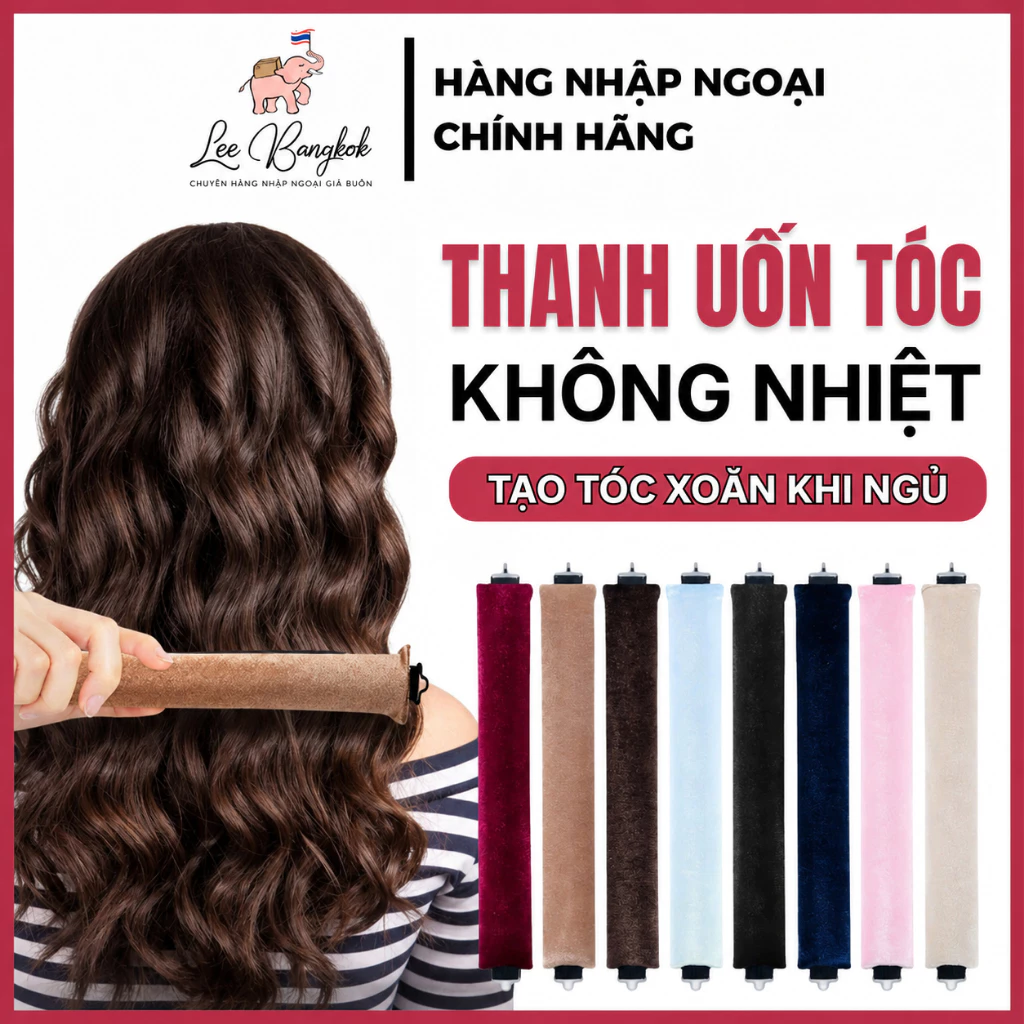 Combo 3 Thanh Uốn Tóc Không Nhiệt Tạo Kiểu Tóc Xoăn Khi Ngủ Chất Liệu Vải Xốp Mềm Mại Dễ Chịu Đơn Giản Sử Dụng