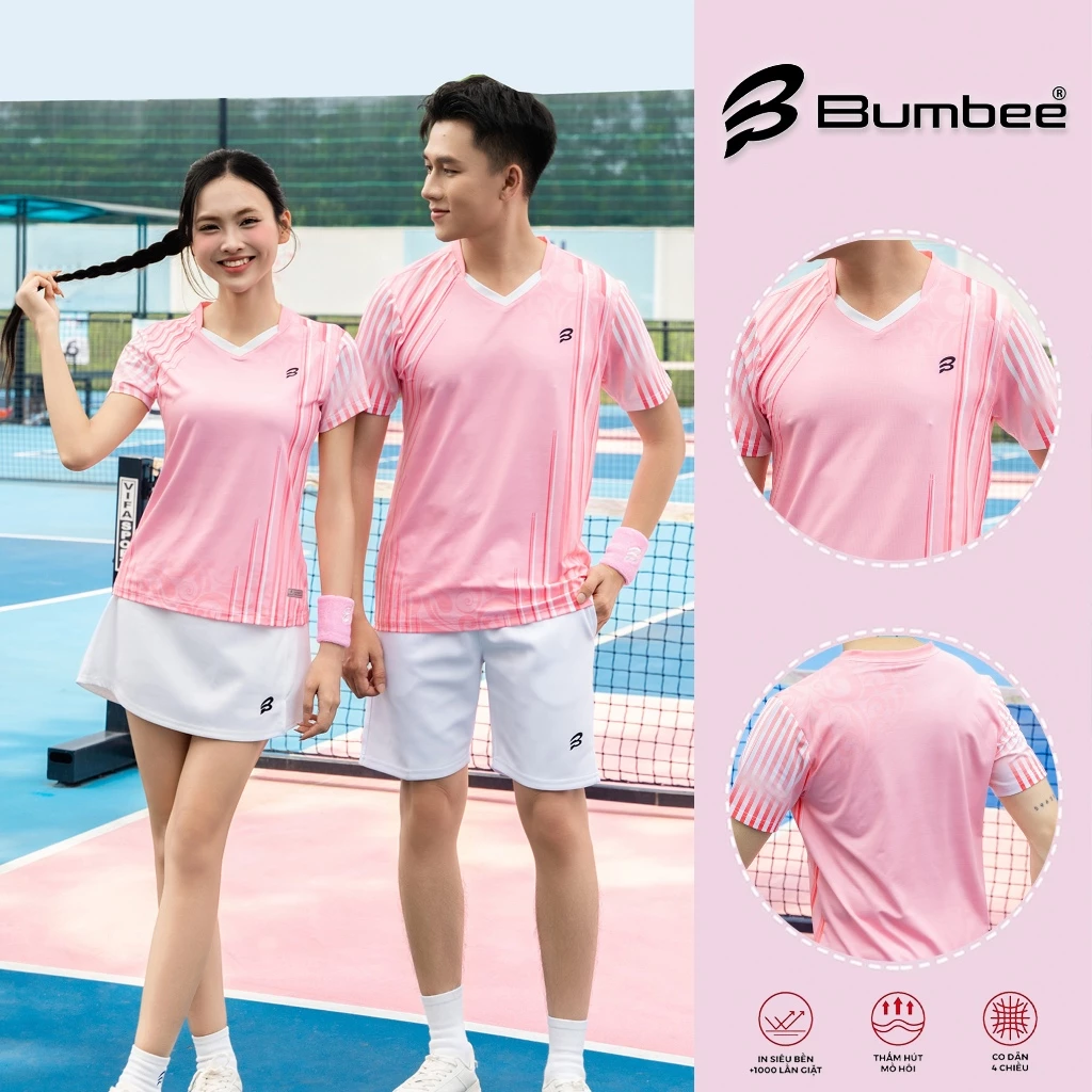 Áo Thể Thao Bumbee B Năng Động, Thấm Mồ Hôi, Phù Hợp Pickleball, Cầu Lông, Chạy Bộ (393 hồng)