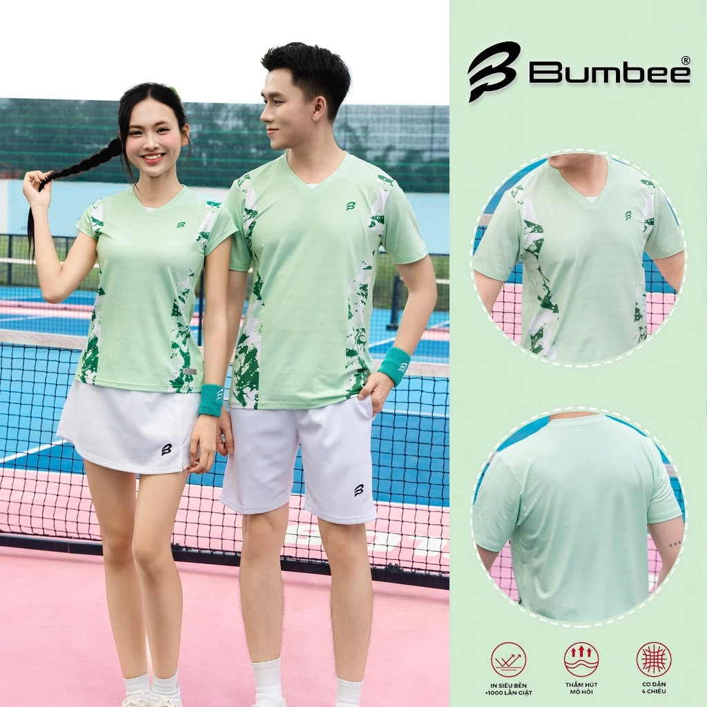 Áo Thể Thao Bumbee B Xanh Matcha Mát Mẻ – Co Giãn 4 Chiều, Thấm Hút Mồ Hôi Đủ Size Nam Nữ (589 matcha)