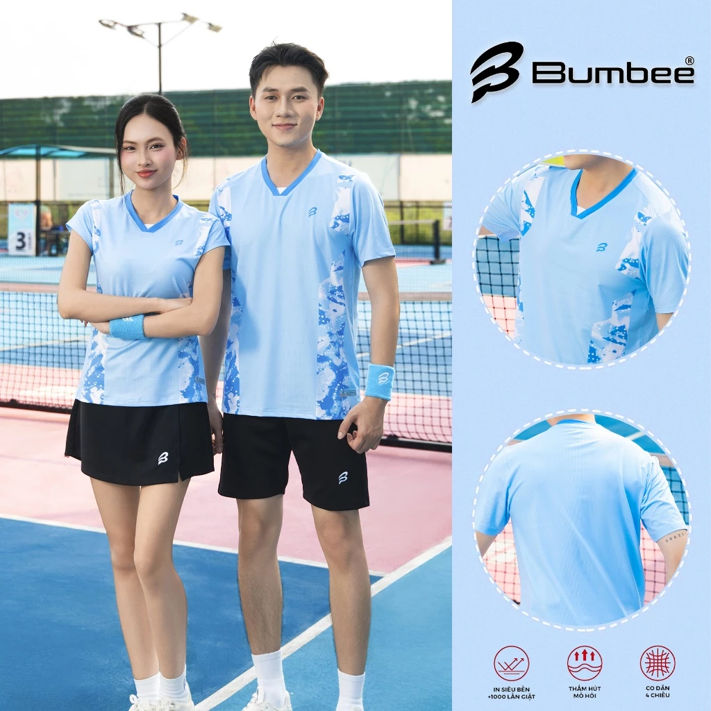 Áo Thể Thao Nam Nữ Bumbee B Co Giãn 4 Chiều Thấm Hút Mồ Hôi Nhanh – Thoáng Mát Khi Tập Gym (589 xanh dương)
