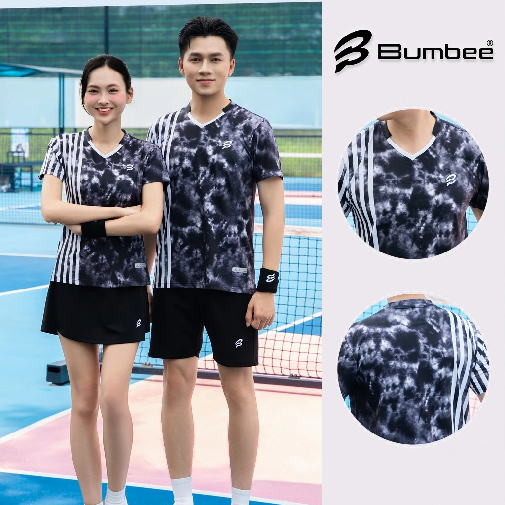 Áo Thể Thao Bumbee B BB2025 – Phù Hợp Cầu Lông & Pickleball, Dùng Cho Tập Luyện Và Thi Đấu (BB2025 Đen)