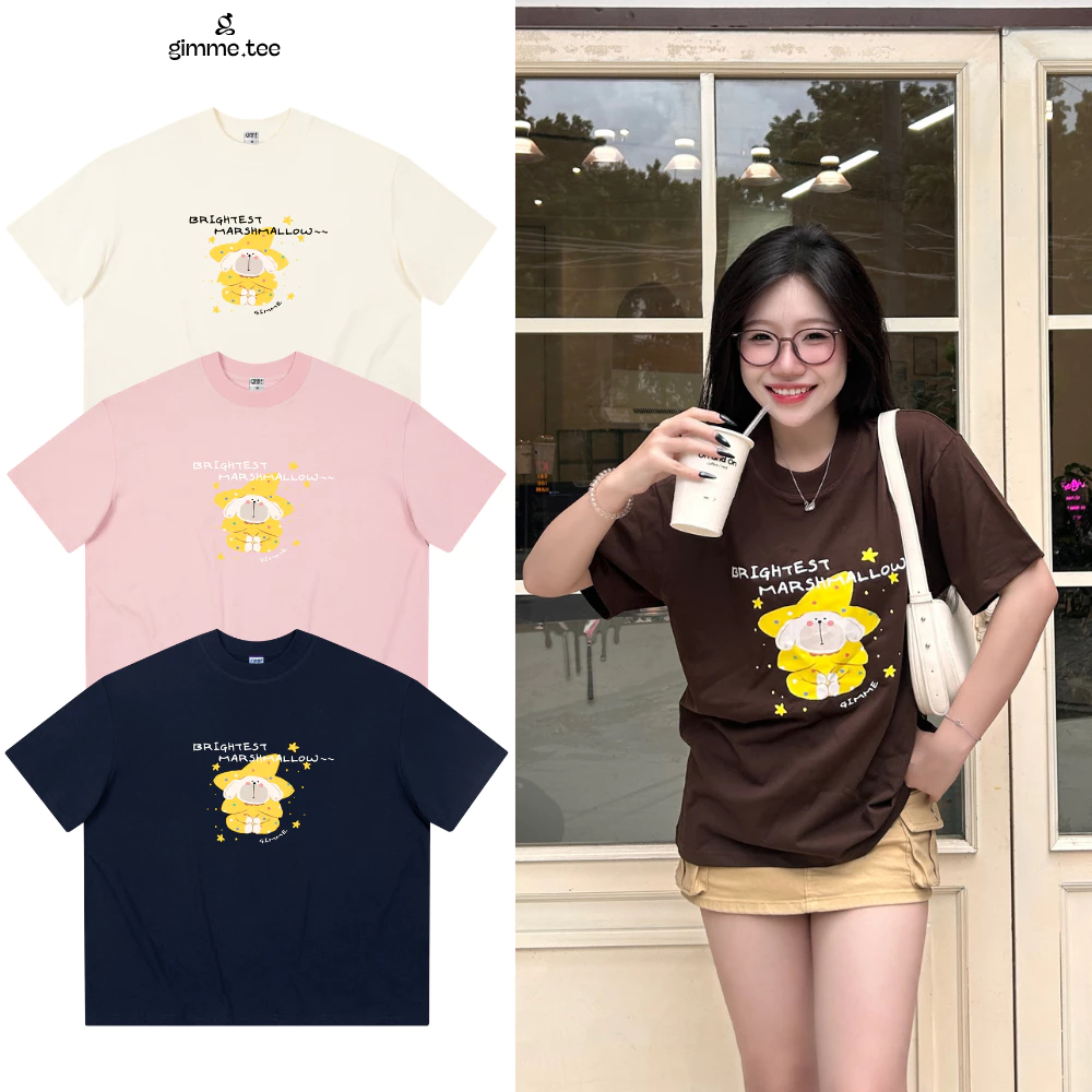 Áo Thun Boxy Ver.2 Gimme - MARSHMALLOW - Premium Cotton 250gsm Cotton 2 Chiều - GMBX48