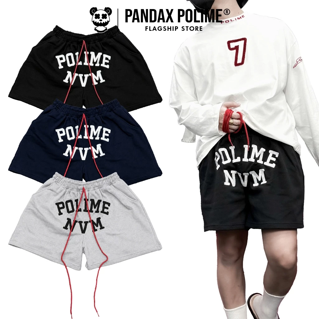 Quần short form trên gối vải nỉ chân cua hình thêu nổi đùi ngố unisex local brand px pandaxvn polime