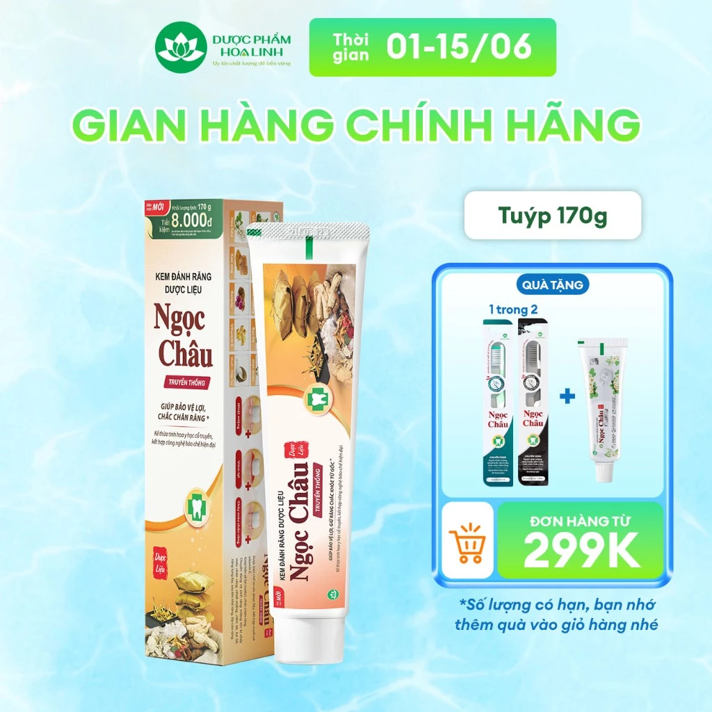 Kem đánh răng dược liệu Ngọc Châu truyền thống 170g