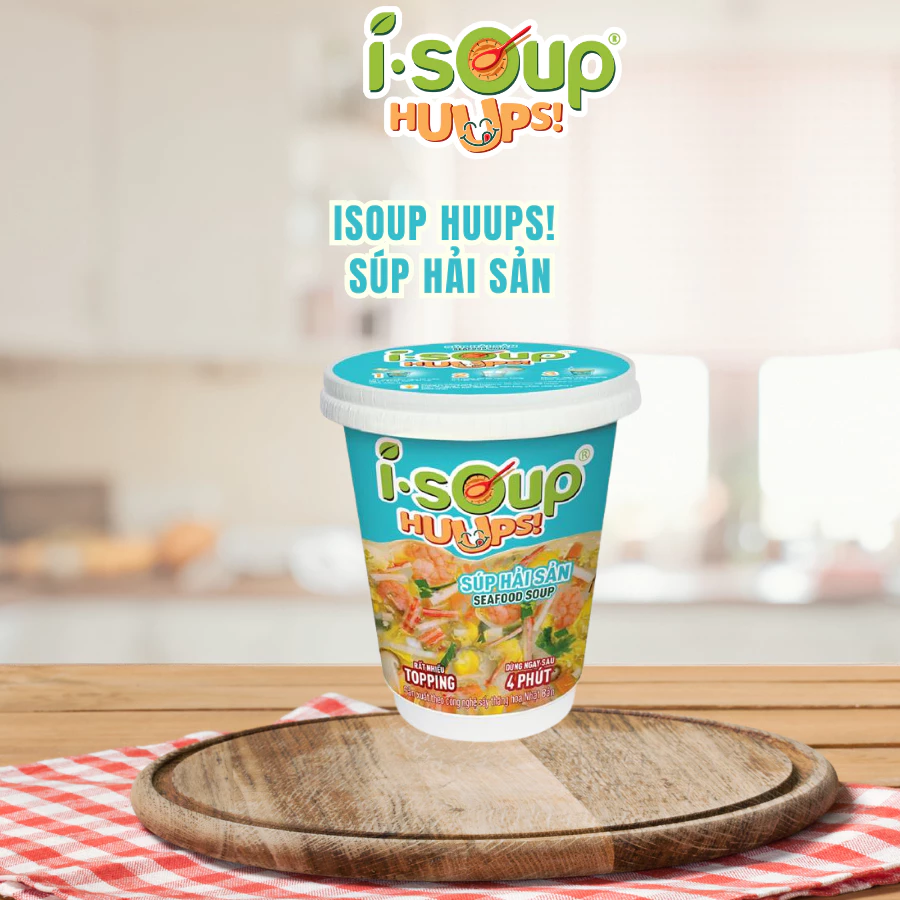 QUÀ TẶNG KHÔNG BÁN - Súp Hải Sản Ăn Liền ISOUP HUUPS! Hũ 14G - Súp Ăn Liền Sấy Thăng Hoa