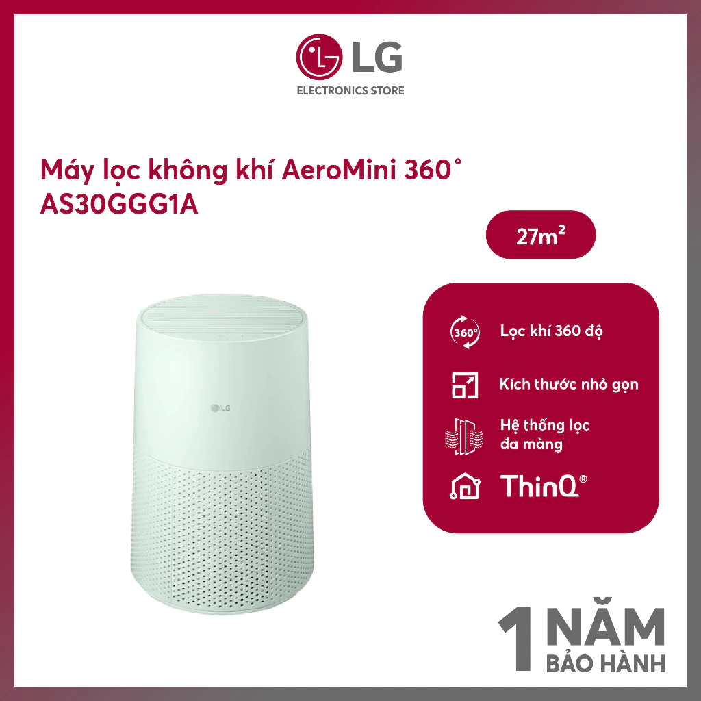 [MODEL 2026] Máy lọc không khí LG AS30GGG1A AeroMini 360˚ màu xanh